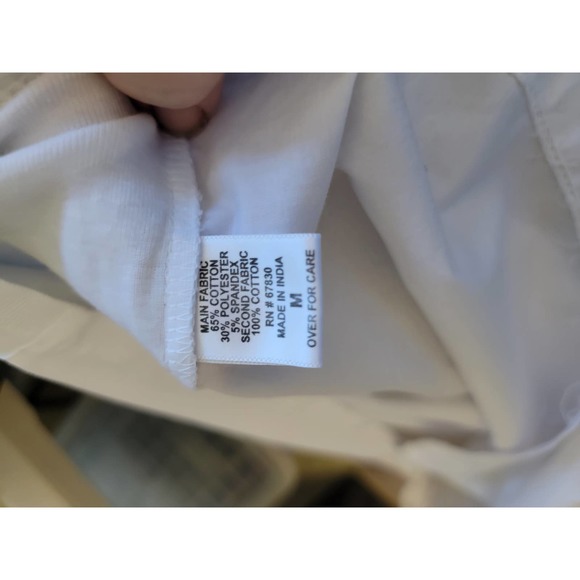 Cathy white zipper vneck pullover top, Sz M - Picture 10 of 11